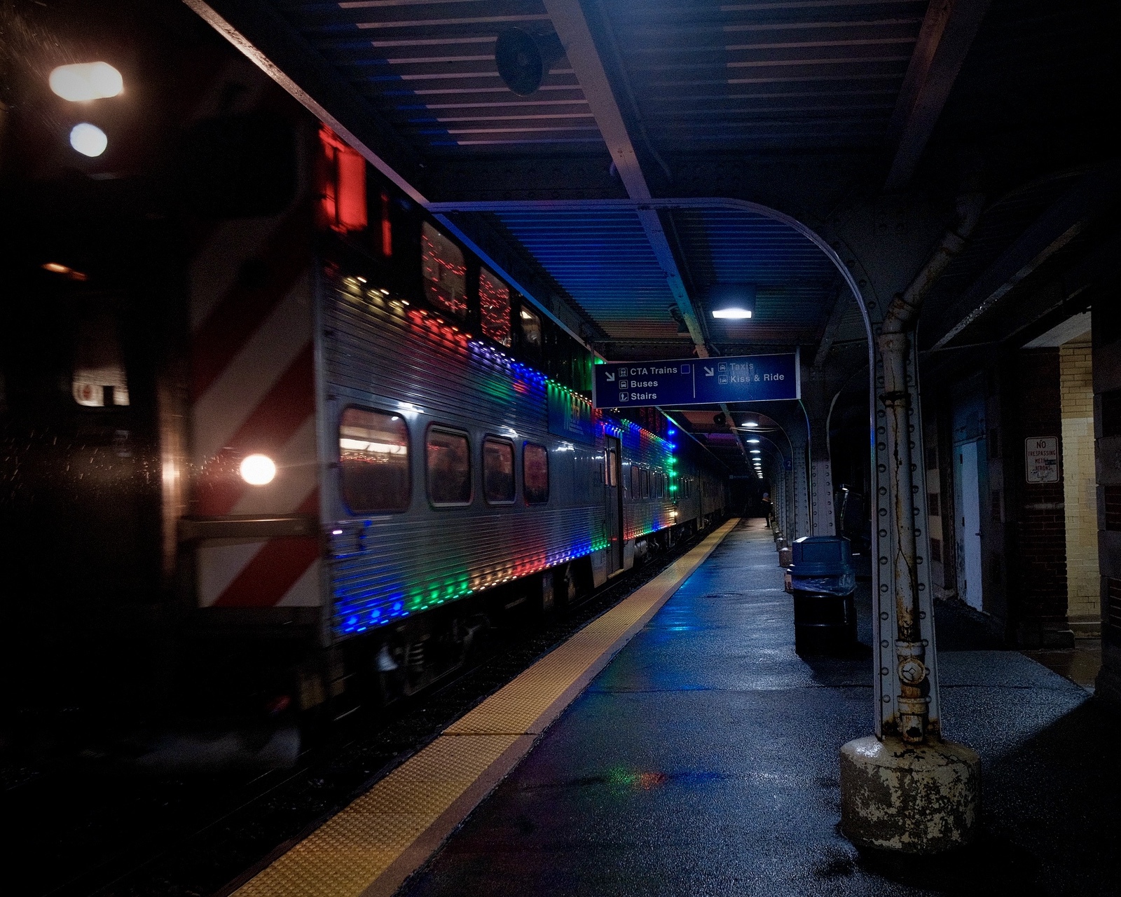 a foggy night at Evanston